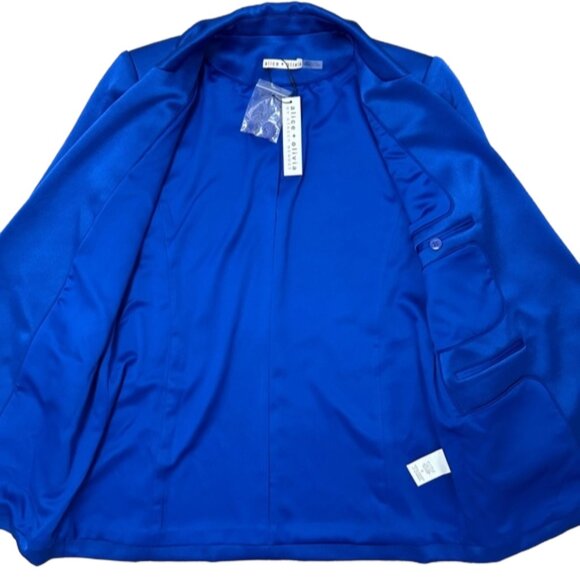 NWT Alice + Olivia Denny Cuffed Sleeve Blazer 6 Royal Blue Tailored Power Jacket - Picture 9 of 15